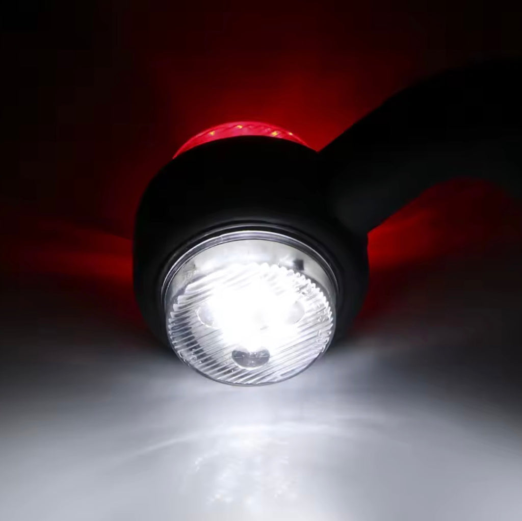 Luci LED indicatore laterale 12V/24V per camion e rimorchio rosso/bianco, 2 pezzi