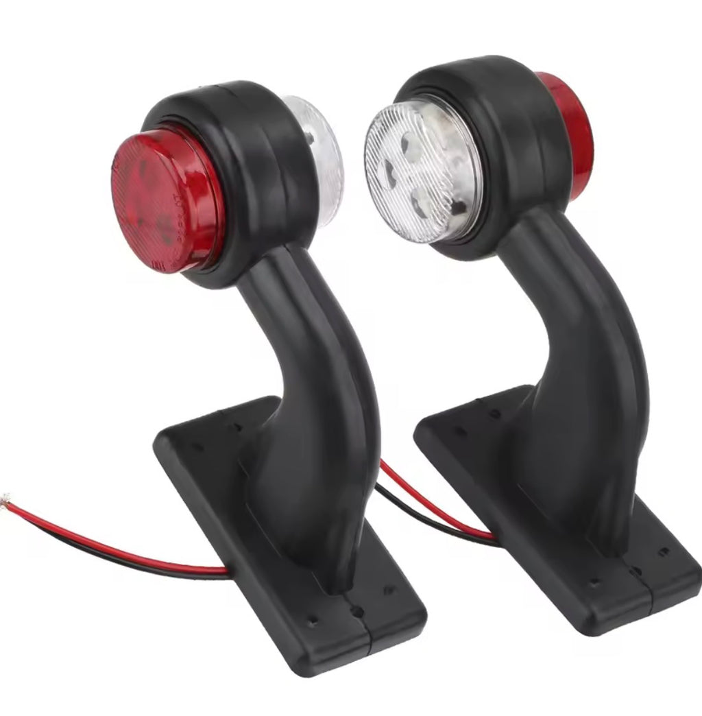 Luci LED indicatore laterale 12V/24V per camion e rimorchio rosso/bianco, 2 pezzi
