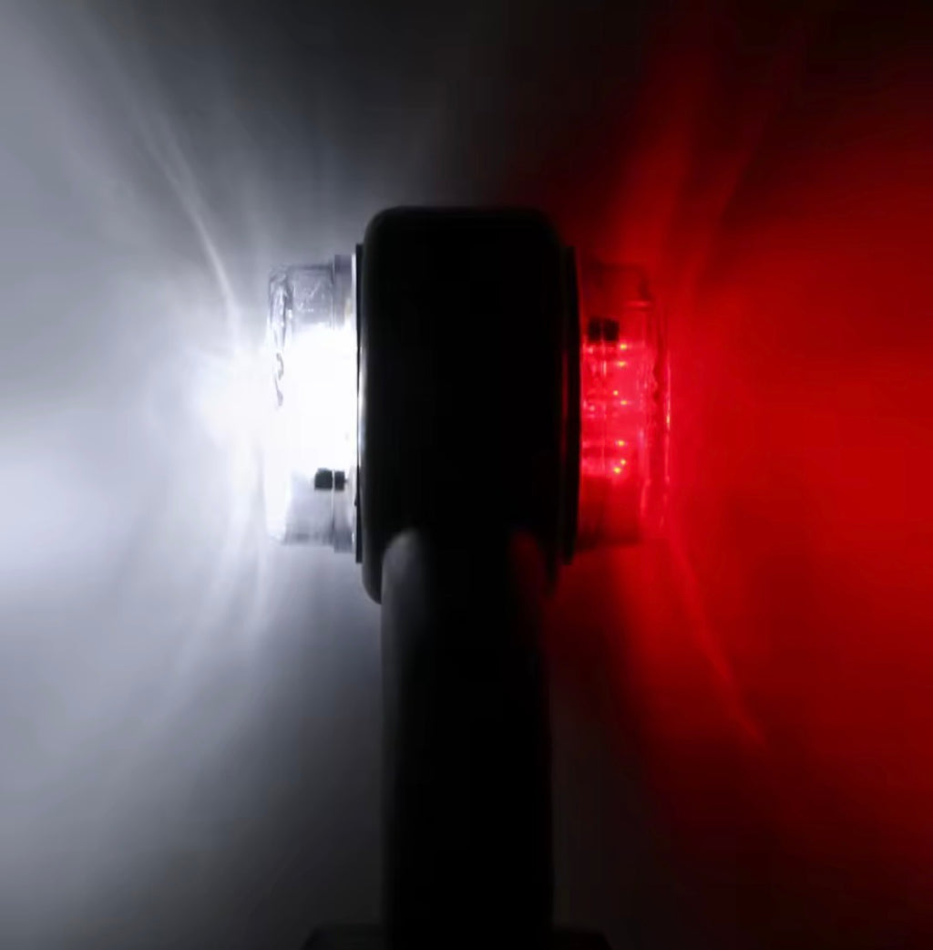 Luci LED indicatore laterale 12V/24V per camion e rimorchio rosso/bianco, 2 pezzi