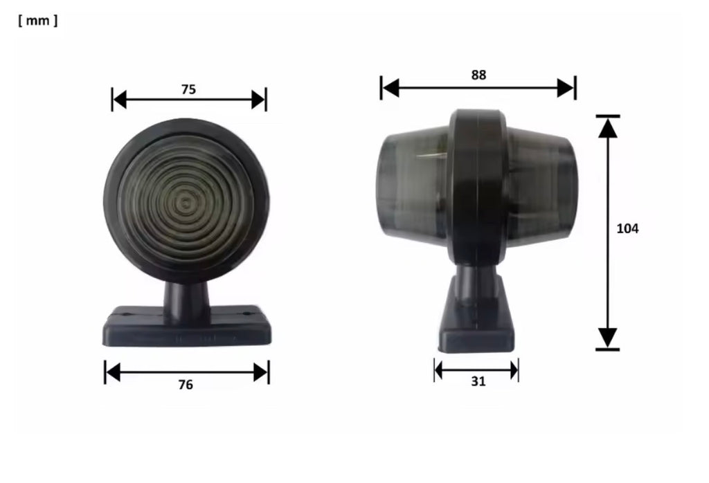 Luci di posizione LED fumé per camion e rimorchi 12V 24V – Indicatori laterali rosso/ambra a doppia faccia (2 Pezzi)