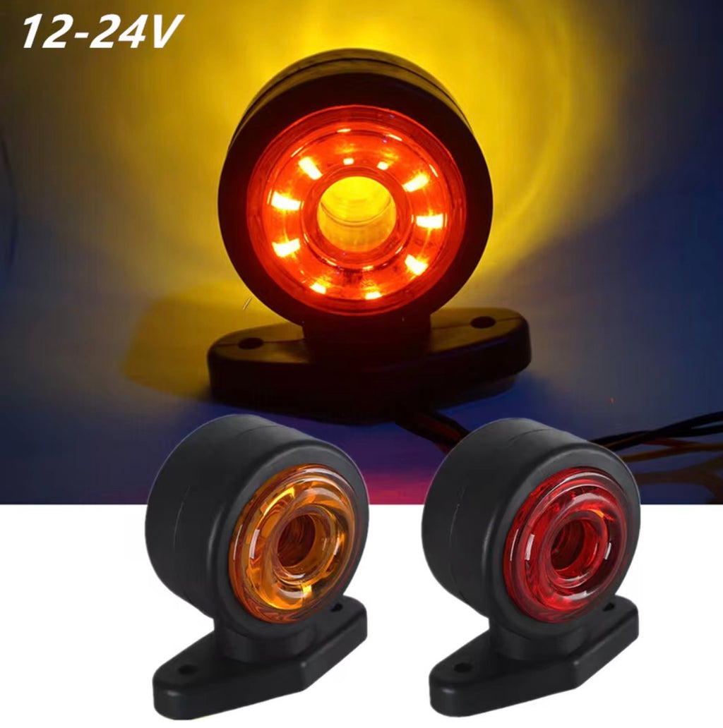 Luci di posizione LED laterali rotonde 12-24V per camion e rimorchio con Indicatore di direzione a doppia funzione – 2 pezzi
