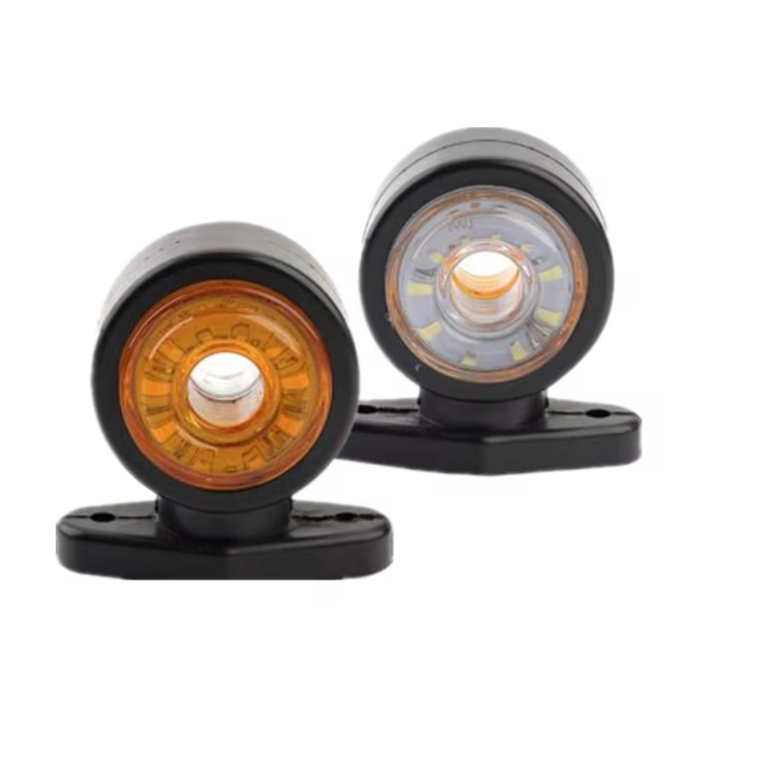 Luci di posizione LED laterali rotonde 12-24V per camion e rimorchio con Indicatore di direzione a doppia funzione – 2 pezzi