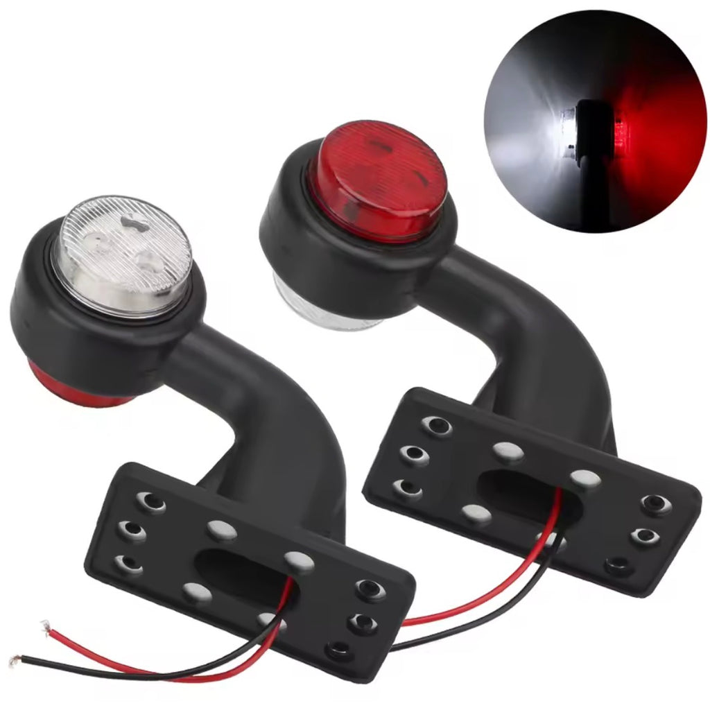 Luci LED indicatore laterale 12V/24V per camion e rimorchio rosso/bianco, 2 pezzi
