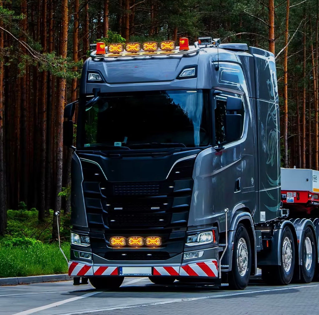 Faro anteriore LED - Fascio combinato con luce di posizione bianca e ambra - Kit da 2 pezzi