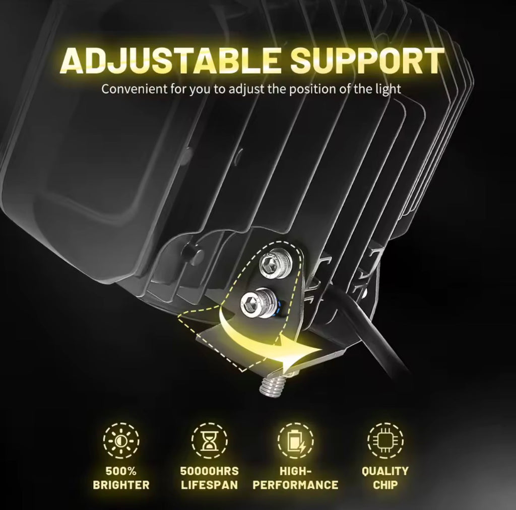 Faro anteriore LED - Fascio combinato con luce di posizione bianca e ambra - Kit da 2 pezzi