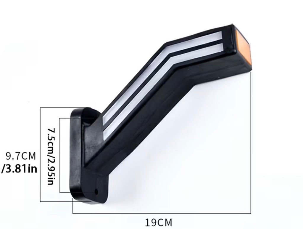 Set di 2 luci led per camion, con design a flusso tricolore, adatte per rimorchi e compatibili con sistemi 12V-24V