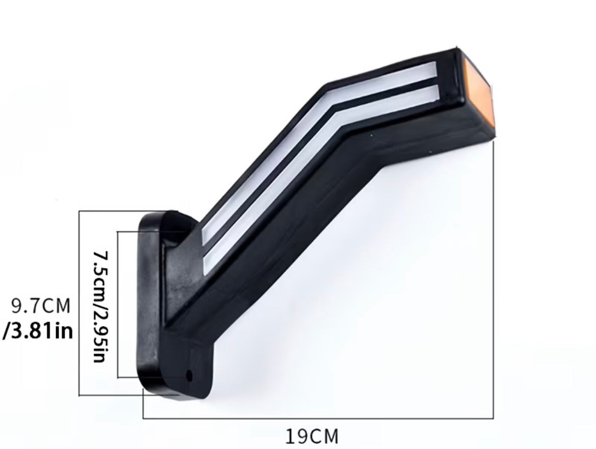 Set di 2 luci led per camion, con design a flusso tricolore, adatte per rimorchi e compatibili con sistemi 12V-24V